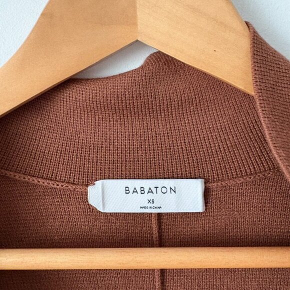 Aritzia Babaton Cover Cardigan Knit Double-Breasted Blazer Brown Size XS - Picture 6 of 7